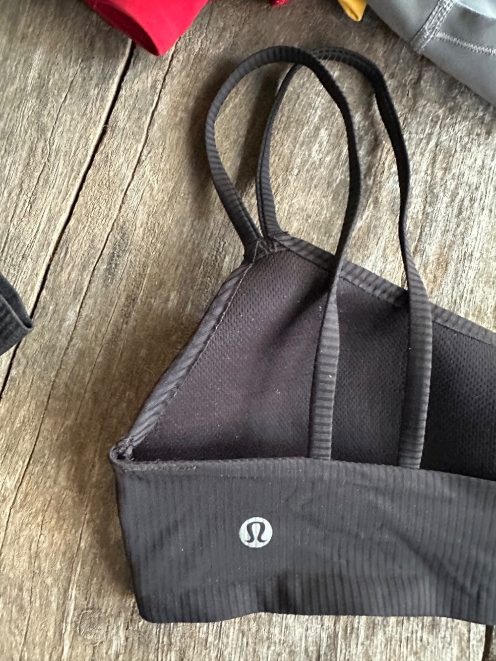 Lululemon Athletica Double-Strap Sports Bra in Black Striped, Size 2
